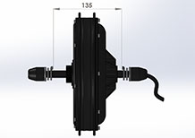 750w 1000w rear electric bike motor 3D drawing