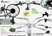 29 inch 60V 2000W rear hub motor electric bike conversion kit wire diagram