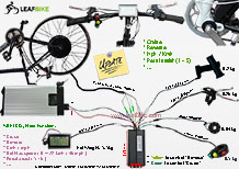 28 inch 48V 1500W rear hub motor electric bike conversion kit wire diagram