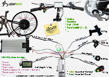 26 inch 60V 2000W rear electric hub motor bike conversion kit wire diagram