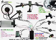 700c 60V 2000W front hub motor electric bike conversion kit wire diagram