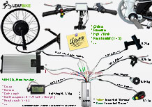 26 inch 60V 2000W front hub motor electric bike conversion kit wire diagram