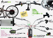 26 inch 48V 1500W rear hub motor electric bike conversion kit wire diagram
