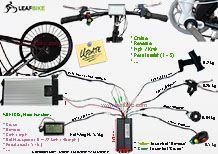 20 inch 48V 1500W rear hub motor electric bike conversion kit wire diagram