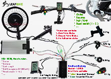 20 inch 60V 2000W front hub motor electric bike conversion kit wire diagram